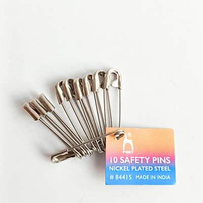 Pony Safety Pins Nickel Plated Steel