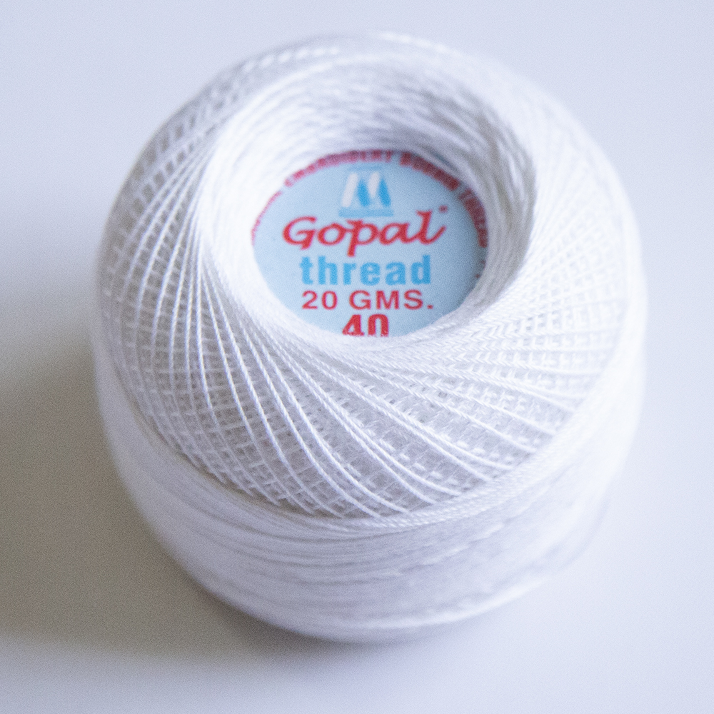 Gopal Mercer Cotton  No.40 White