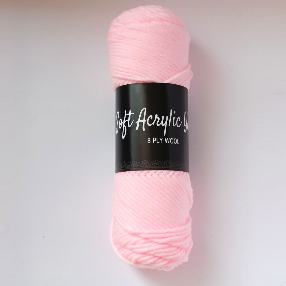 Soft Acrylic Yarn 8 ply Baby Pink Soft Acrylic Yarn 8 ply Baby Pink