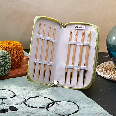 KnitPro Japanese Bamboo Deluxe Tunisian Crochet hook Set-22554