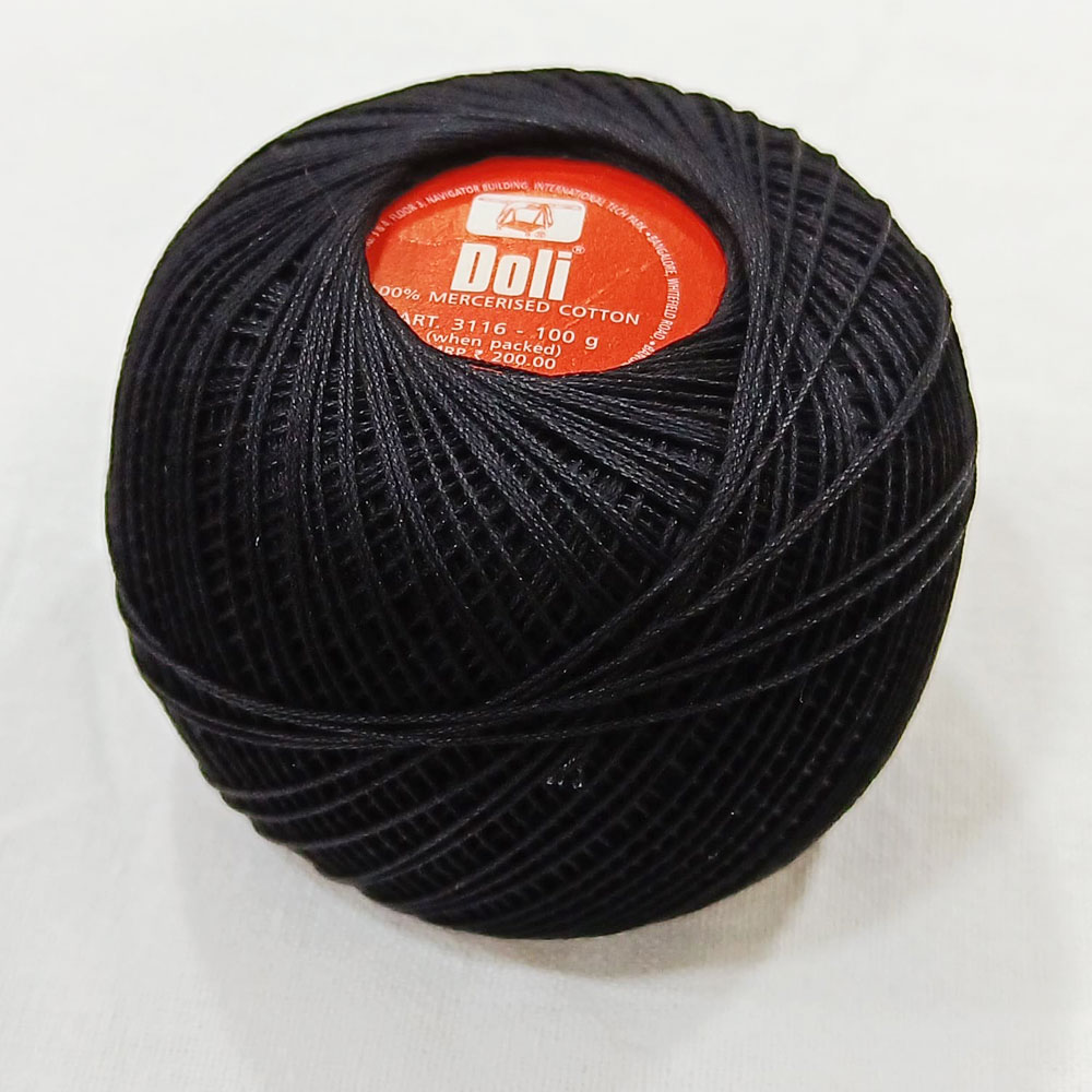 Doli Mercerised Cotton No.20- Black