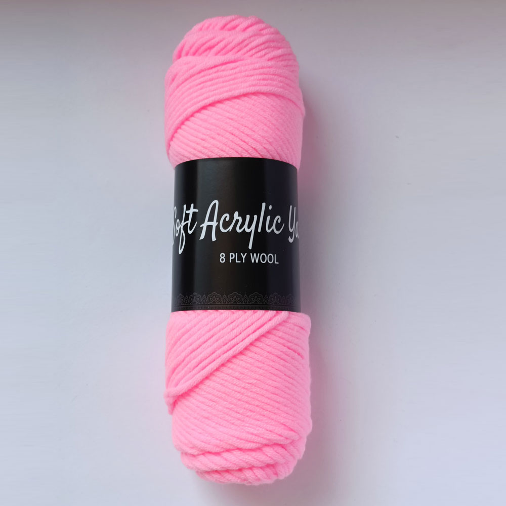 Soft Acrylic Yarn 8 ply Bright Pink Soft Acrylic Yarn 8 ply Bright Pink