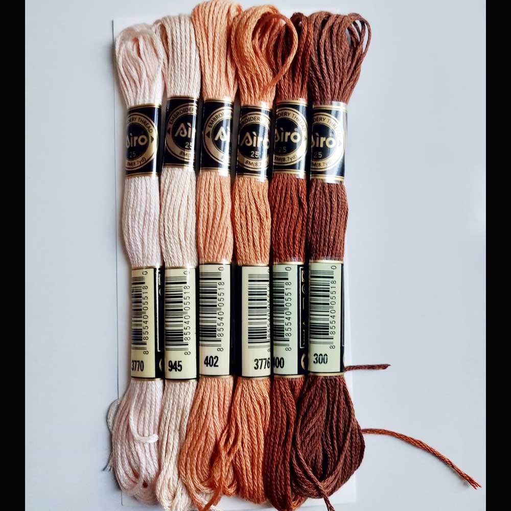 Airo Embroidery Thread Set Brown family