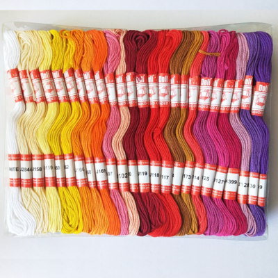 Doli Embroidery Thread Multi Color 100 (50x2)