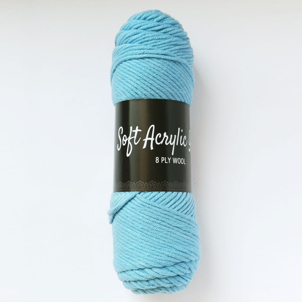 Soft Acrylic Yarn 8 ply Dusky Blue