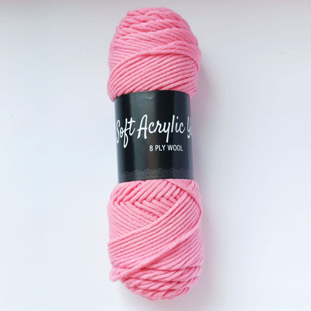 Soft Acrylic Yarn 8 ply Dusky Pink