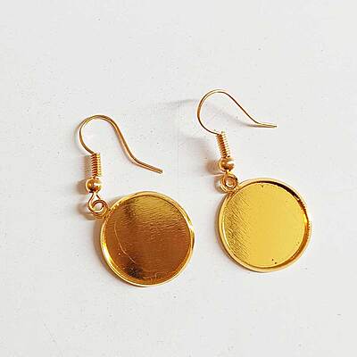 Round Bezel With Earring Hook Round Bezel With Earring Hook