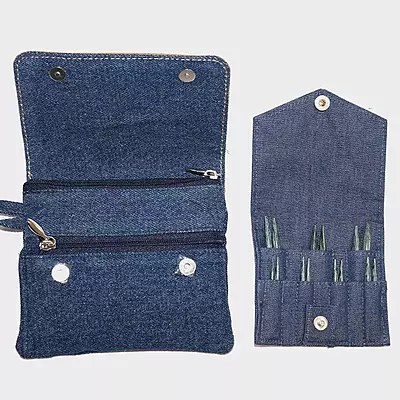 KnitPro Denim Indigo Wood Mini Interchangeable Needle Set 5cm/2"-20645 KnitPro Denim Indigo Wood Mini Interchangeable Needle Set 5cm/2"-20645
