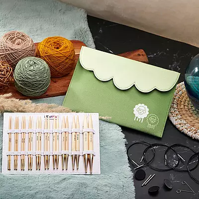 KnitPro Japanese Bamboo Deluxe Interchangeable  Needle Set 13cm/5"-22553