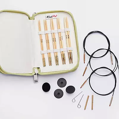 KnitPro Japanese Bamboo Starter Interchangeable Needle Sets 13cm/5"-22552 KnitPro Japanese Bamboo Starter Interchangeable Needle Sets 13cm/5"-22552