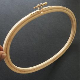 Oval Horizontal Brass Screw Wooden Hoop