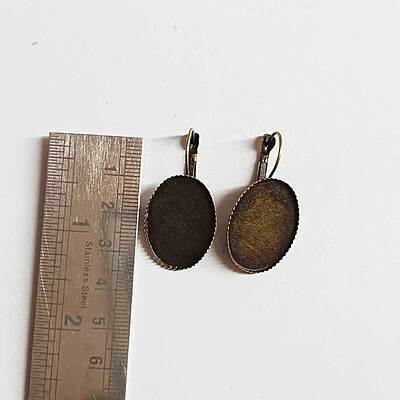 Leverback Earring Antique Bronze Oval Leverback Earring Antique Bronze Oval