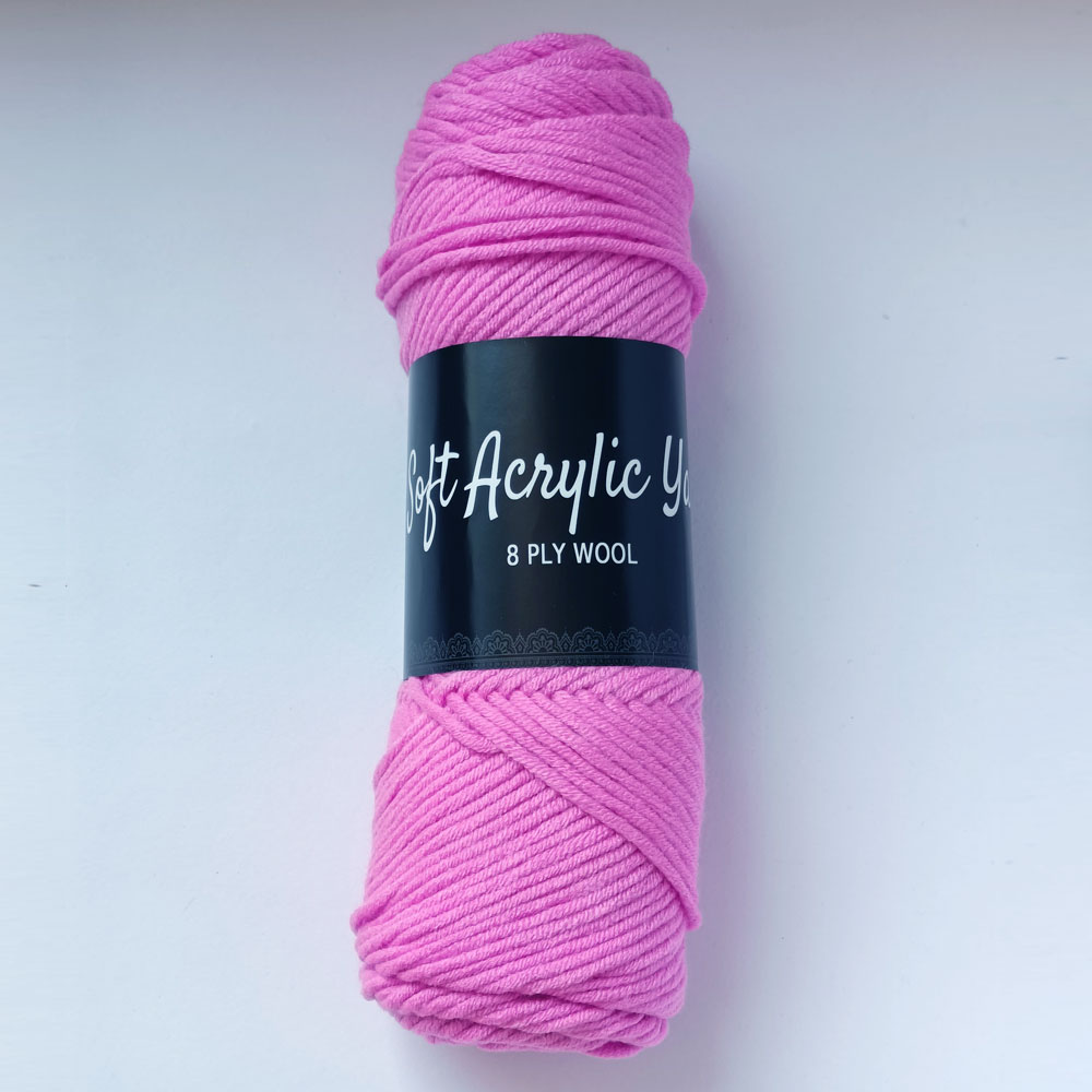 Soft Acrylic Yarn 8 ply Rose Pink Soft Acrylic Yarn 8 ply Rose Pink