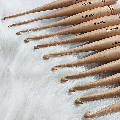 Wooden Crochet Hooks  Modal 106 Set of 11